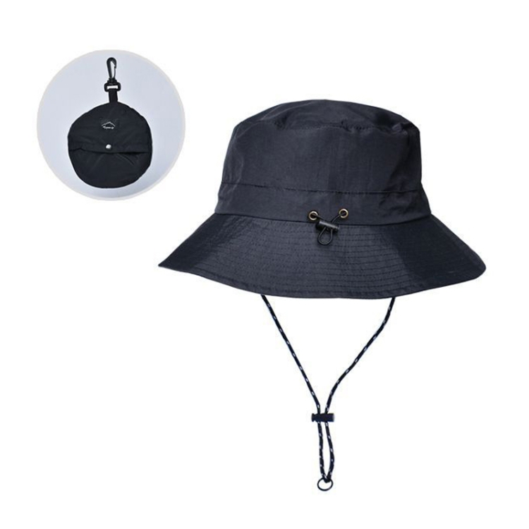 XBG-9225 Summer Waterproof Fisherman Hat Folding Storage Sun Protection Hat(Black)