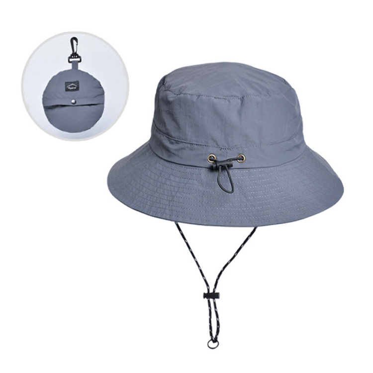 XBG-9225 Summer Waterproof Fisherman Hat Folding Storage Sun Protection Hat(Deep Gray)