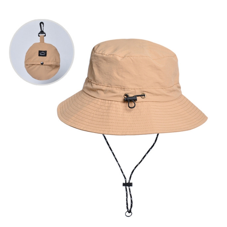 XBG-9225 Summer Waterproof Fisherman Hat Folding Storage Sun Protection Hat(Khaki)