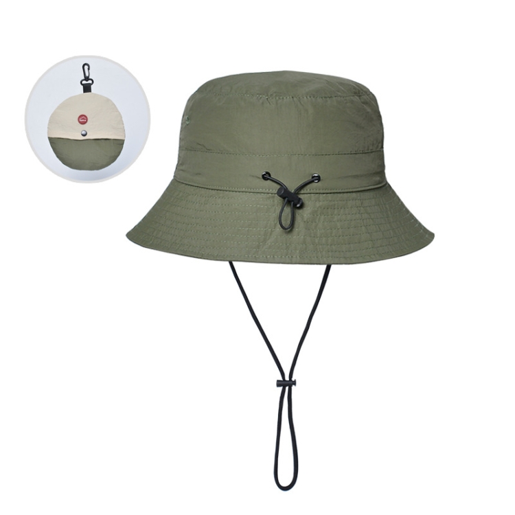 XBG-9226 Outdoor Sun Hats Foldable Color Matching Sunscreen Fisherman Hat(Army Green)