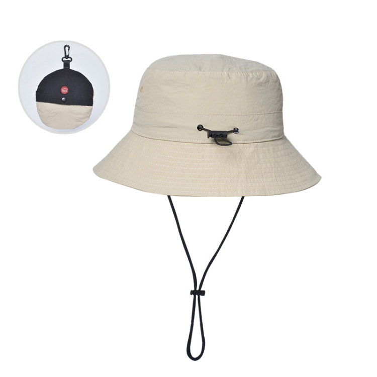 XBG-9226 Outdoor Sun Hats Foldable Color Matching Sunscreen Fisherman Hat(Beige)