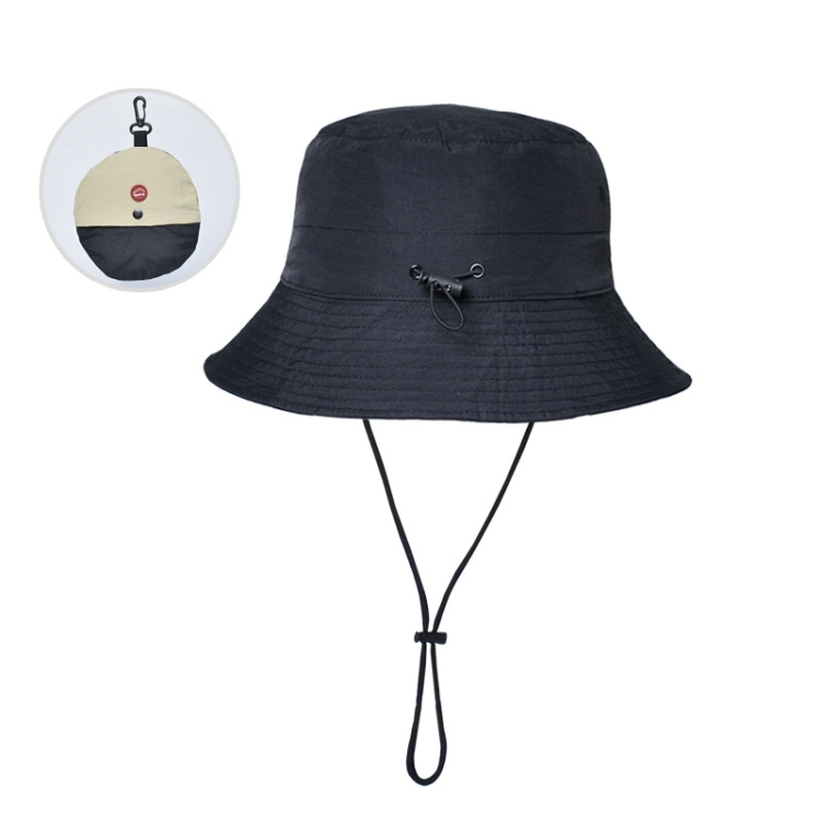 XBG-9226 Outdoor Sun Hats Foldable Color Matching Sunscreen Fisherman Hat(Black)