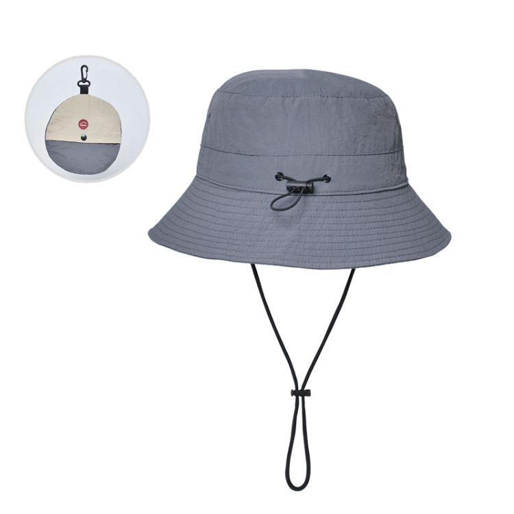 XBG-9226 Outdoor Sun Hats Foldable Color Matching Sunscreen Fisherman Hat(Gray)