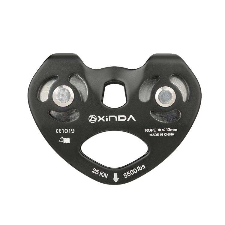 XINDA XD-Q9676 Outdoor Crossing Slip Rope Transportation Double Axle Double Pulley(Black)