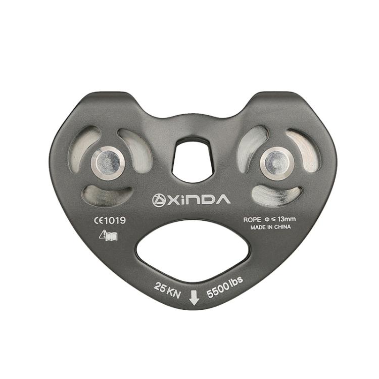 XINDA XD-Q9676 Outdoor Crossing Slip Rope Transportation Double Axle Double Pulley(Gray)