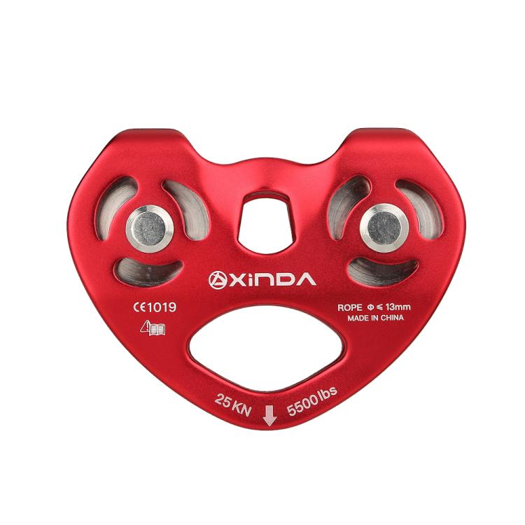 XINDA XD-Q9676 Outdoor Crossing Slip Rope Transportation Double Axle Double Pulley(Red)