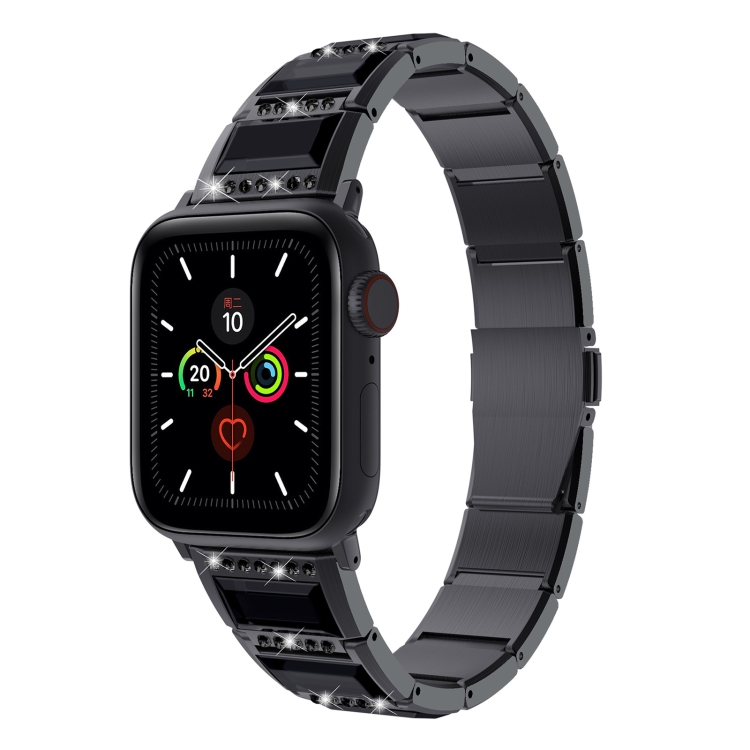 XingYao Series Two-tone Steel Watch Band For Apple Watch Ultra 49mm&Watch Ultra 2 49mm / Series 9&8&7 45mm / SE 3&SE 2&6&SE&5&4 44mm / 3&2&1 42mm(Black+Black)