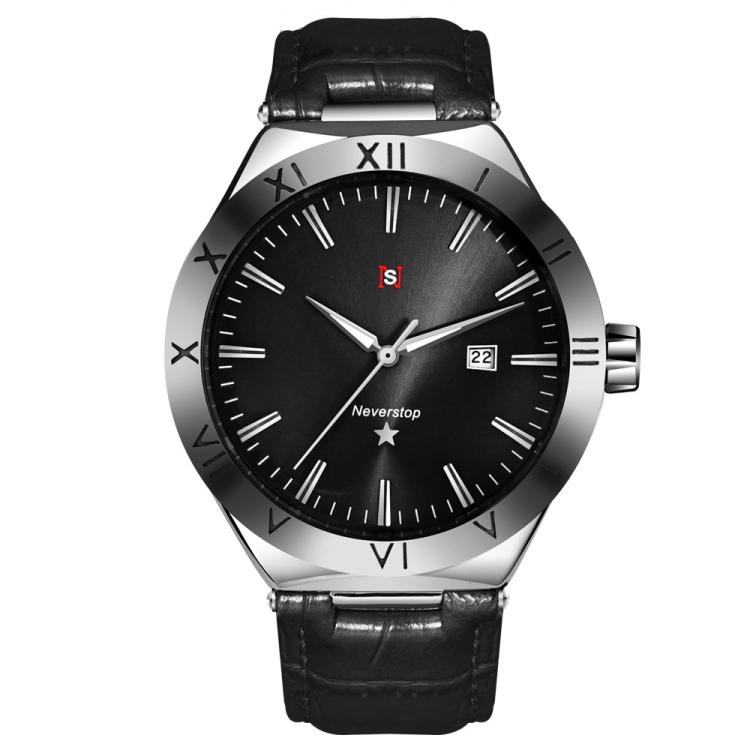 YAZOLE N953 Simple Business Men Watch Luminous Calendar Student Watch(Black)