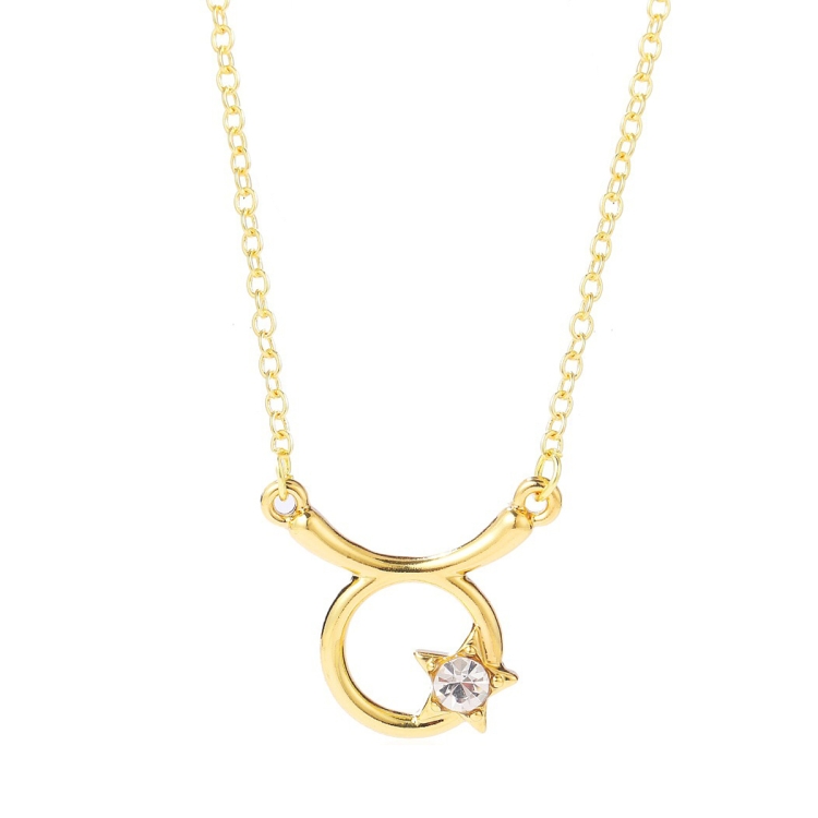 Zodiac Pattern Pendant Clavicle Chain Zodiac Diamond Necklace(N2204-2)
