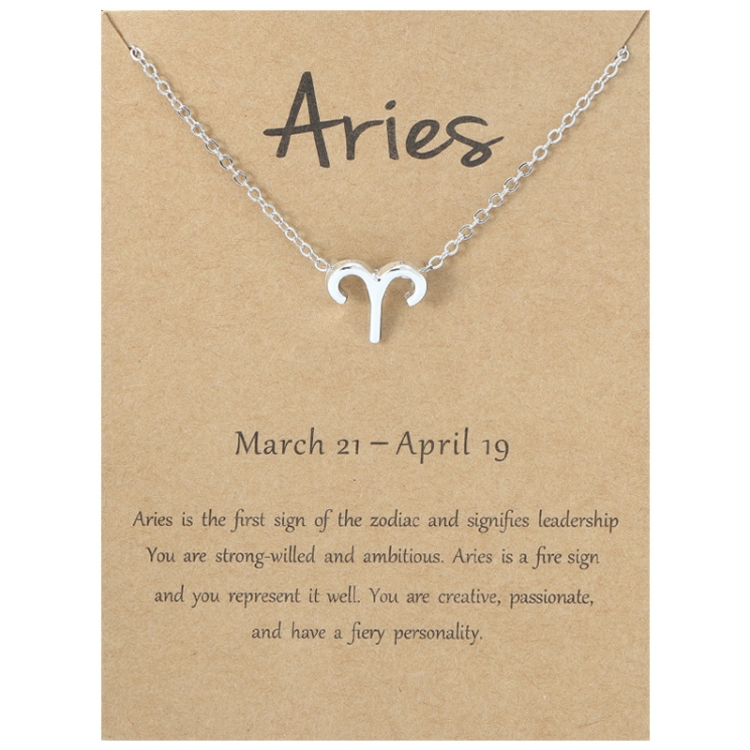 Zodiac Signs Necklace Electroplate Alloy Short Chain Jewelry, Style: Taurus Silver