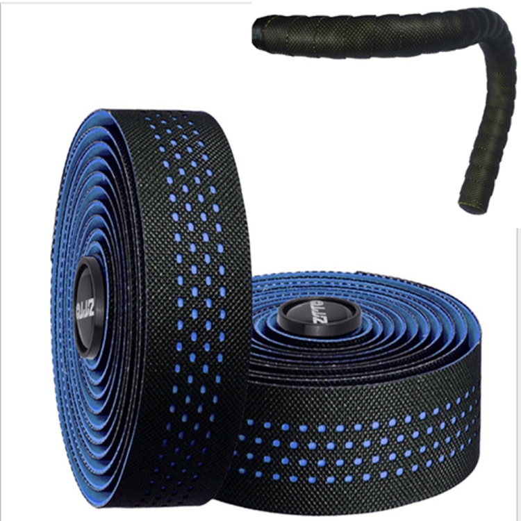 ZTTO Road Bike Handle Bar Tape Non-slip Anti-Vibration PU Leather Breathable Wear-resisting(Blue)