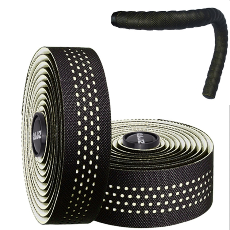 ZTTO Road Bike Handle Bar Tape Non-slip Anti-Vibration PU Leather Breathable Wear-resisting(White)